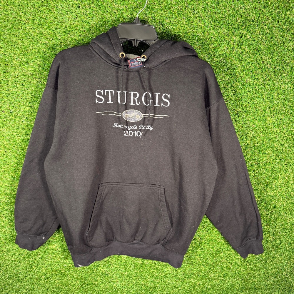 Mens Kenpo Sturgis‎ Motorcycle Rally 2010 Black Hoodie Sweatshirt Size L